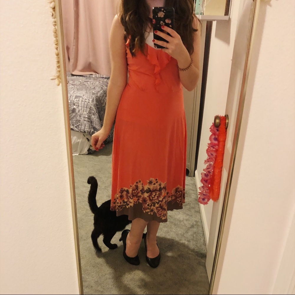 Orange Patagonia Dress with Flowers
